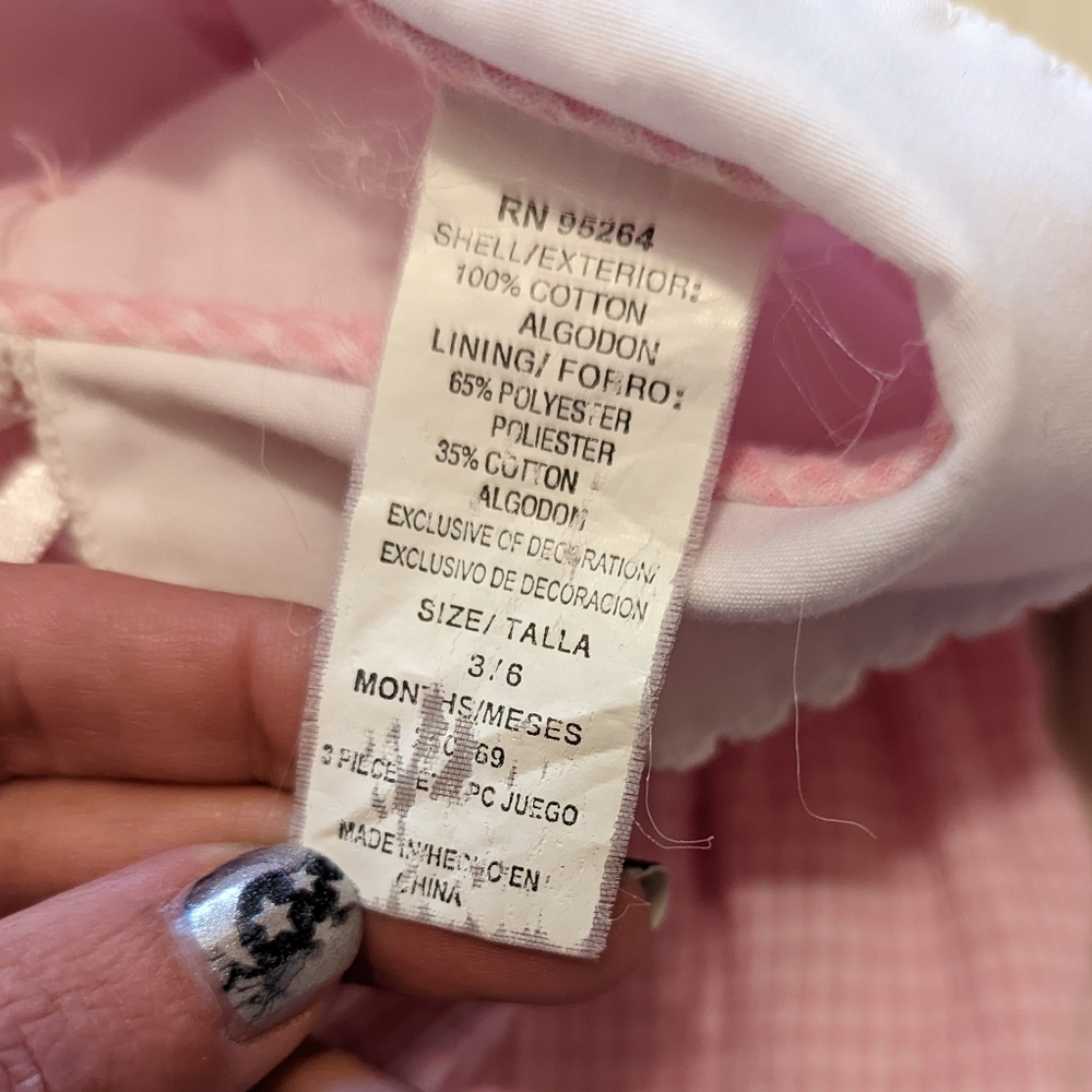 Vintage Baby Togs pink dress with white collar and cute bunny size 3-6 months - Picture 8 of 10